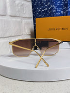 GOLDEN MASK SUNGLASSES 582733 IN GOLD METAL BROWN SMOKE LENSES