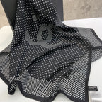 CC Square Scarf 90 CM In Black White Polka Dot  288719