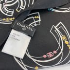 CC Square Scarf 90 CM In Black Mix White Silk 288720