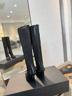 HIGH KNEE BOOTS IN BLACK MESH