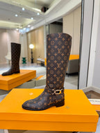 LV 25 Martin Boots 30 Monogram Brown Cowhide 573883
