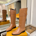 LV 25 Metal Buckle Riding Boots Tan Sheepskin  573887