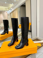 LV  High Boots 55 Black Sheepskin 573731