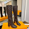 LV  High Boots 85 Monogram Brown Sheepskin 573736