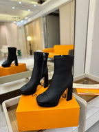 LV Ankle Boots 110 Monogram Black Calfskin 573721