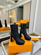 LV Ankle Boots 110 Monogram Black Calfskin 573721