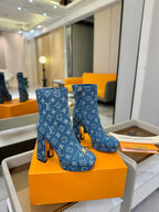 LV Ankle Boots 110 Monogram Blue Denim 573722
