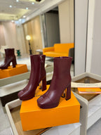 LV Ankle Boots 110 Burgundy Sheepskin 573724