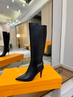 LV 25 Long Boots 90 Black Calfskin 573875