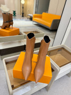 LV 25 Runway Ankle Boots 90 Camel Brown Calfskin 573865