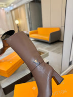 LV 25 Long Boots 75 Brown Sheepskin 573741