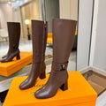 LV 25 Long Boots 75 Brown Sheepskin 573741