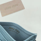 SMALL CARDHOLDER 10 IN BLUE PASTEL LAMBSKIN