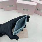 SMALL CARDHOLDER 10 IN BLUE PASTEL LAMBSKIN