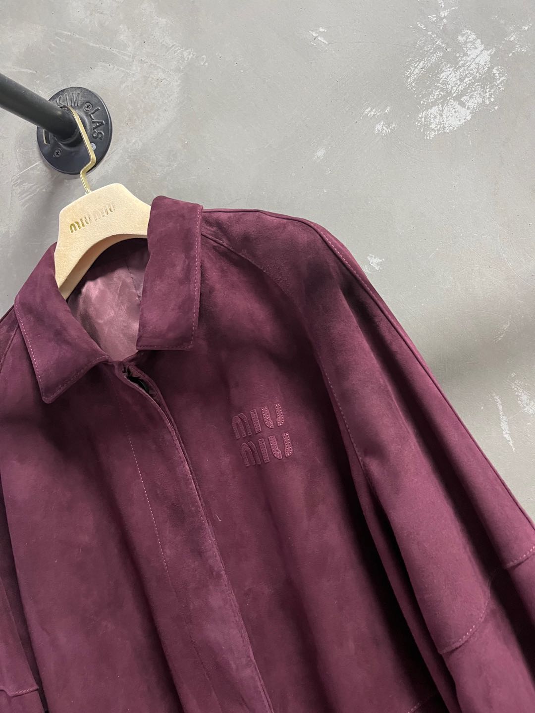 Miu Miu 2025 Jacket Burgundy Sheepskin Suede