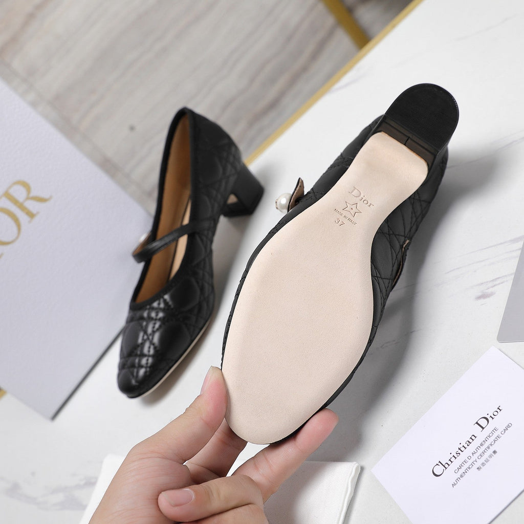 CD Ballet Pump 40mm In Black Quilted Calfskin 995268
