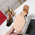 VT 2025 Diamond Heel Sandals Black Cowhide 289513