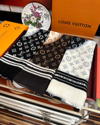 SCARF 200 CM IN BLACK MIX WHITE CASHMERE 400032
