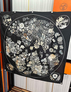 Planifleurs Scarf 90 CM Black Colorful Silk 404029