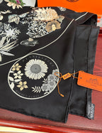 Planifleurs Scarf 90 CM Black Colorful Silk 404029