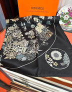 Planifleurs Scarf 90 CM Black Colorful Silk 404029