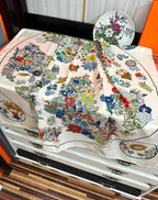 Planifleurs Scarf 90 CM White Colorful Silk 404030