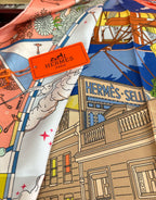 Square Scarf 90 CM Pink Orange Colorful Silk