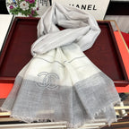 CC Scarf 200 CM In White Mix Light Grey Linen Fabric 423097