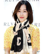 CC 25 Newest Design Scarf 200 CM In White Black Beige Cashmere 292964