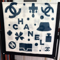 CC 25 Newest Design Scarf 200 CM In White Black Blue Cashmere 292965