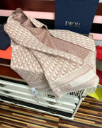 CD Oblique Print Scarf 200CM Light Pink Wool 292982
