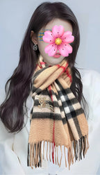 BBR Double-Sided Scarf 180CM Beige Cashmere 293003
