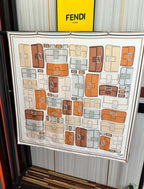 FF 90CM Scarf Beige Brown  Mulberry Silk 103061