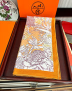 HM 25s Scarf 90cm Orange Light Pink Cashmere Silk 965568