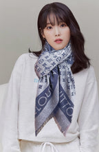 LV  Long Scarf 140cm Navy Blue Cashmere 967311
