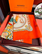 HM 25s Scarf 200cm Orange Beige Cashmere 976424
