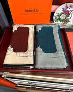 HM 25s Scarf 185 Blue Gray Cashmere 976446
