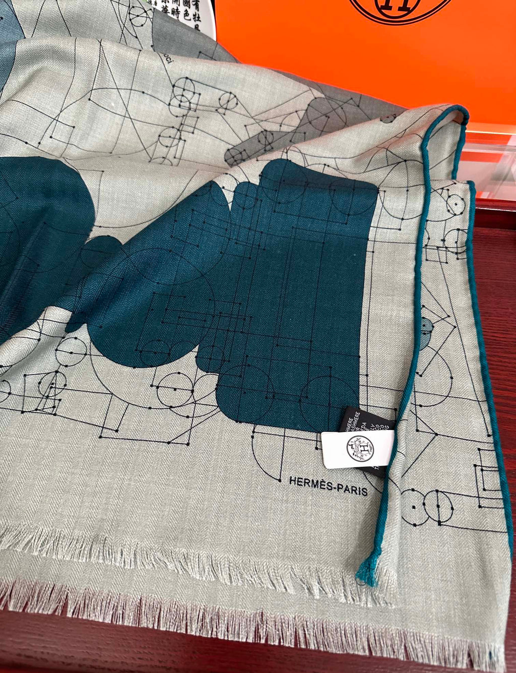 HM 25s Scarf 185 Blue Gray Cashmere 976446