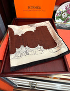 HM 25s Scarf 185 Blue Brown Creams Cashmere 976447