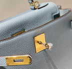 HM KELLY 28CM GREY TOGO GOLD HARDWARE
