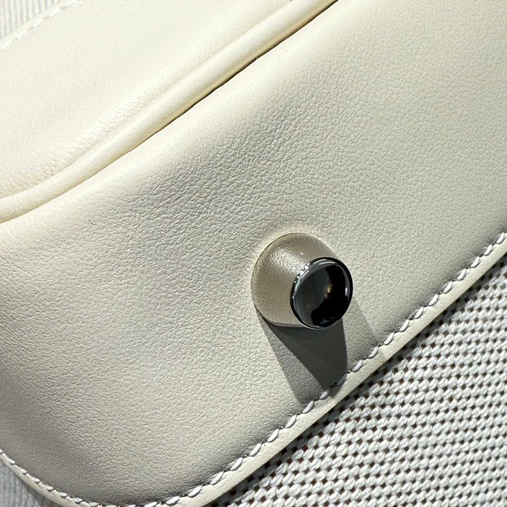 HM Birkin 25 Milkshake White Canvas with Swift Leather Silver Hardware 237310