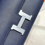 HM Constance Elan 24 Midnight Blue Epsom Silver Hardware 237341