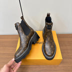 LV Beaubourg Ankle Boots Dark Brown Monogram Cowhide