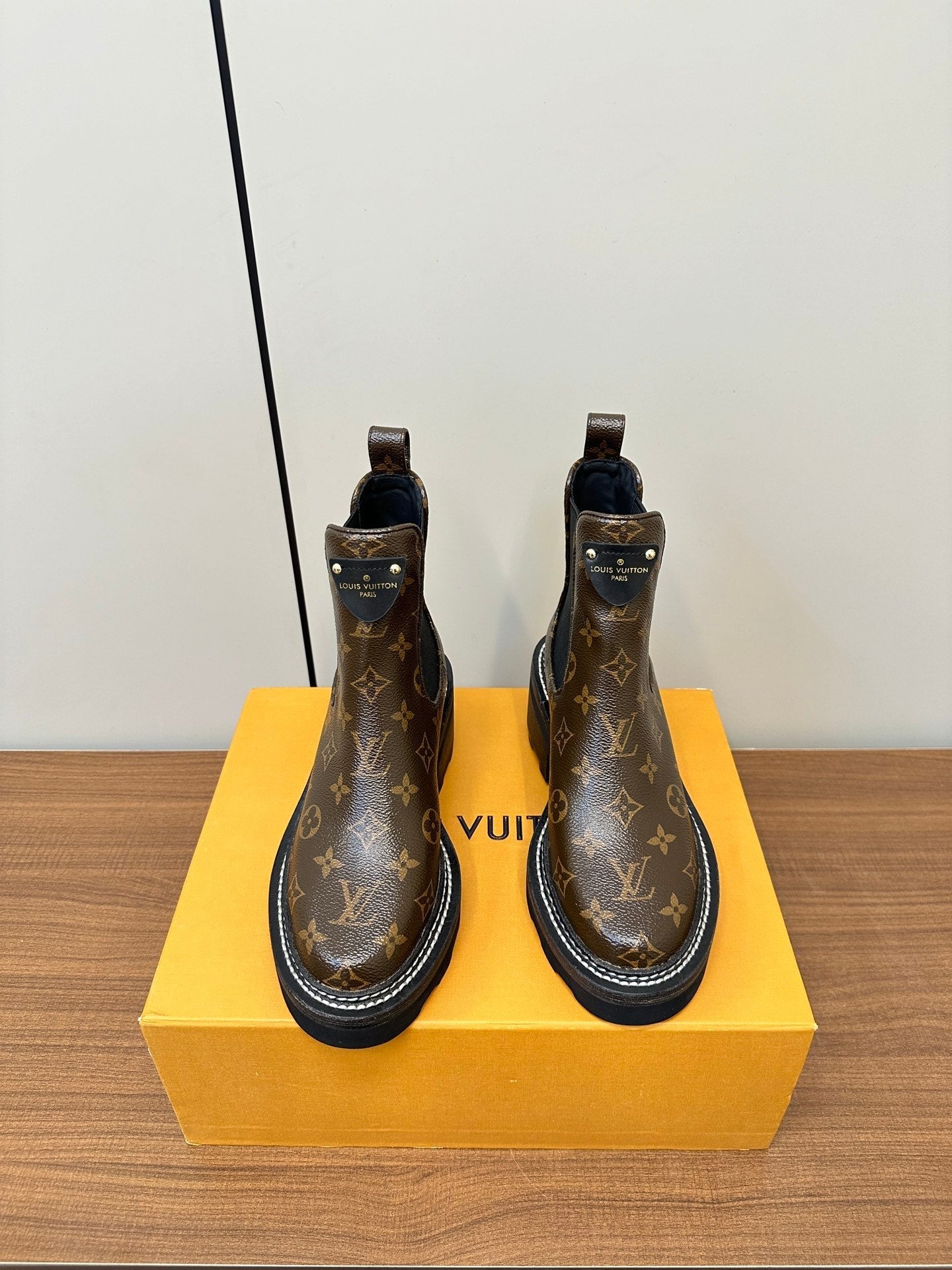 LV Beaubourg Ankle Boots Dark Brown Monogram Cowhide