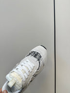 C'est Dior Sneaker In White Suede And Tweed Fabric 989934