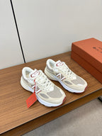 LP x NB 990v6 Sneaker 45mm In Ivory White Mix Grey Suede And Mesh Fabric 989828