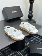 CC Sandals White Rope Lambskin 331280