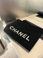 CC Scarf 200 CM In Black Mix Grey Cashmere 401299