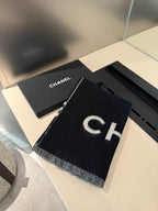 CC Scarf 200 CM In Black Mix Grey Cashmere 401299