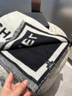 CC Scarf 200 CM In Black Mix White Cashmere 422916
